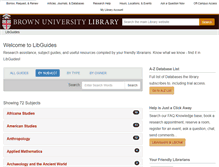 Tablet Screenshot of libguides.brown.edu
